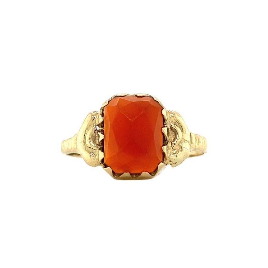 Jewelry vintage Rings With Gemstone | Gold Ring With Carnelian 14 Krt