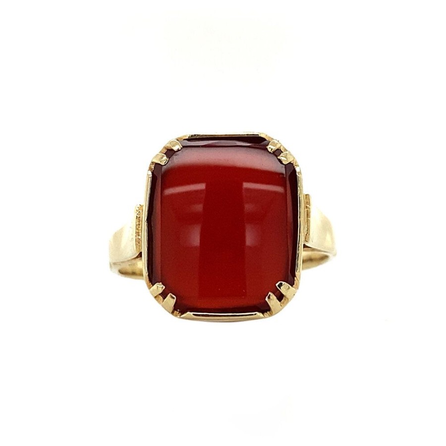 Jewelry vintage Rings With Gemstone | Gold Ring With Carnelian 14 Krt