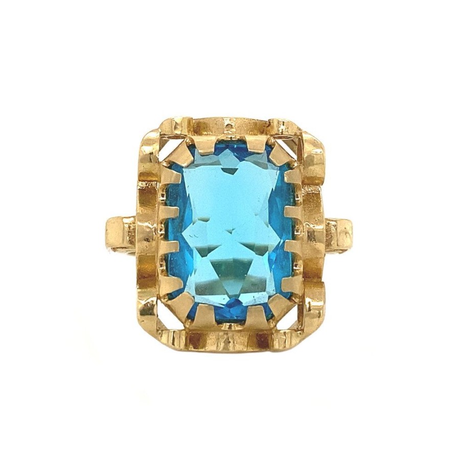 Jewelry vintage Rings With Gemstone | Queen'S Ring 14 Krt - Poolside Party