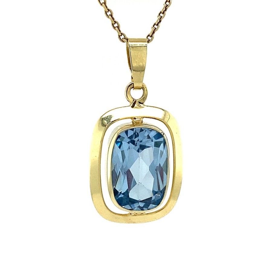 Jewelry vintage Pendant With Gemstone | Gold Pendant With Spinel 14 Krt