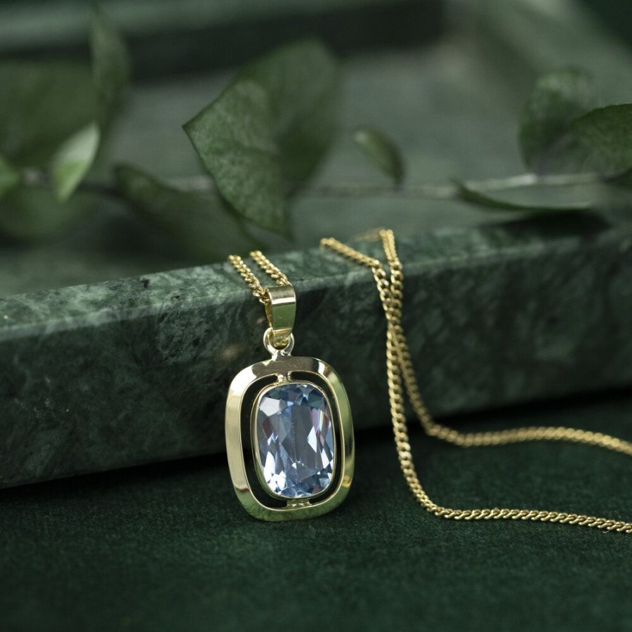 Jewelry vintage Pendant With Gemstone | Gold Pendant With Spinel 14 Krt