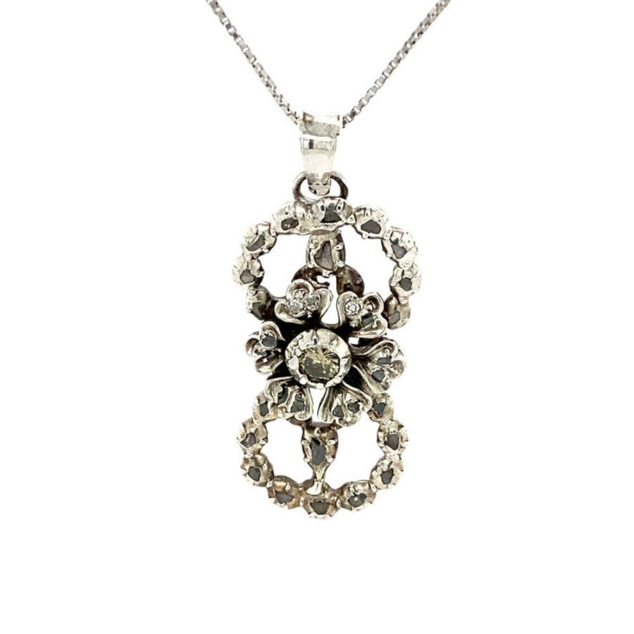 Jewelry vintage Pendant With Gemstone | Silver Pendant And Diamond 925