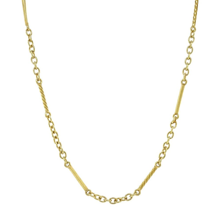 Jewelry vintage Golden Chains | Gold Fantasy Necklace 56 Cm 14 Krt