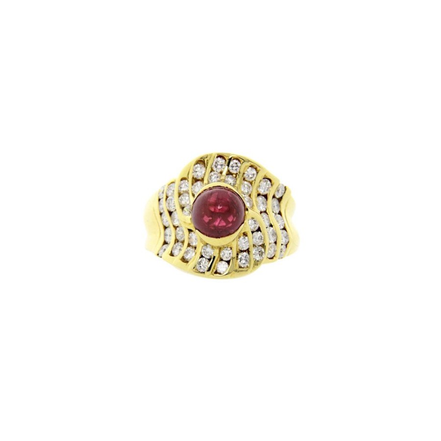 Jewelry vintage Rings With Gemstone | Gold Ring With Ruby And Diamond 18 Krt