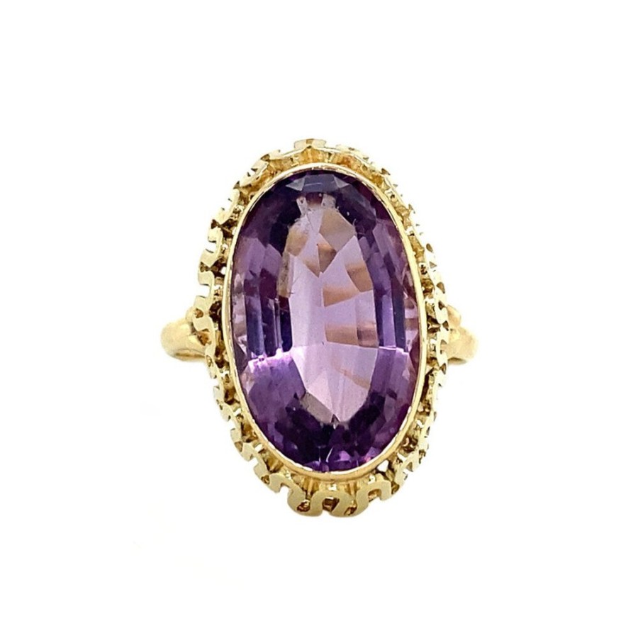 Jewelry vintage Rings With Gemstone | Gold Ring With Amethyst 14 Krt