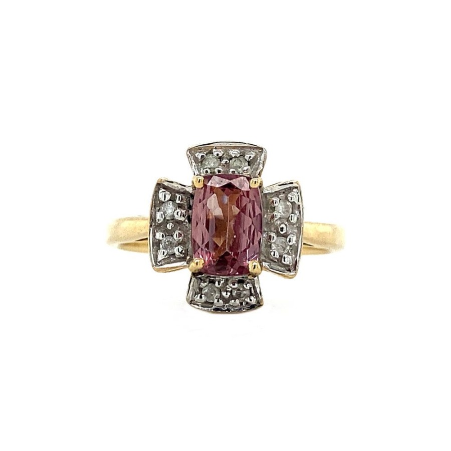 Jewelry vintage Rings With Gemstone | Ring With Tourmaline And Diamond 9 Krt