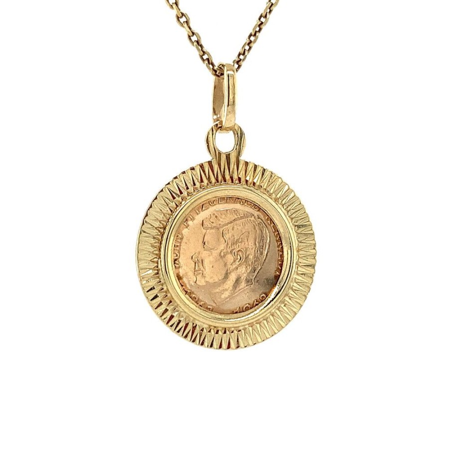 Jewelry vintage Golden Pendants | Gold Pendant With Coin 14 Krt