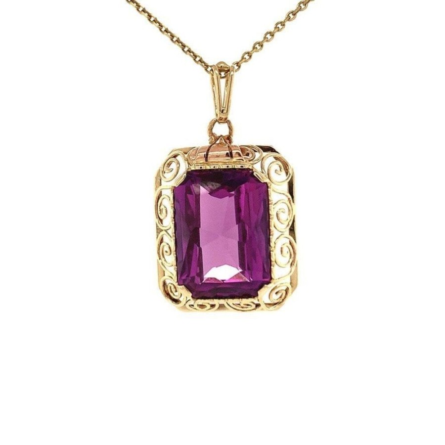 Jewelry vintage Golden Pendants | Gold Pendant With Alexandrite 14 Crt