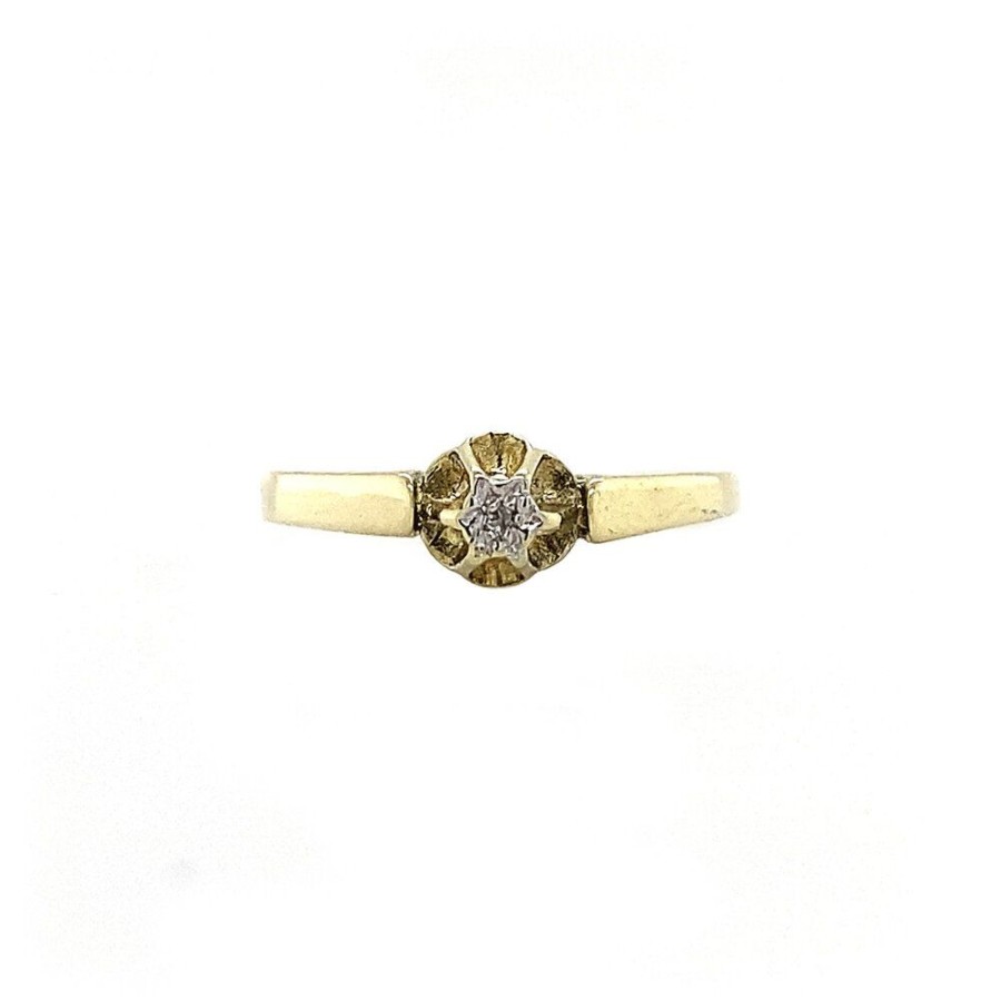 Jewelry vintage Diamond Rings | Gold Solitaire Ring With Diamonds 14 Krt