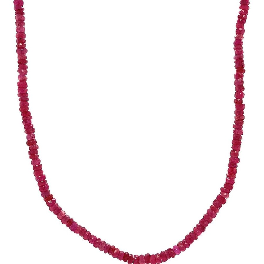 Jewelry vintage Necklaces With Gemstone | Ruby Necklace With Gold Clasp 41 Cm 14 Krt