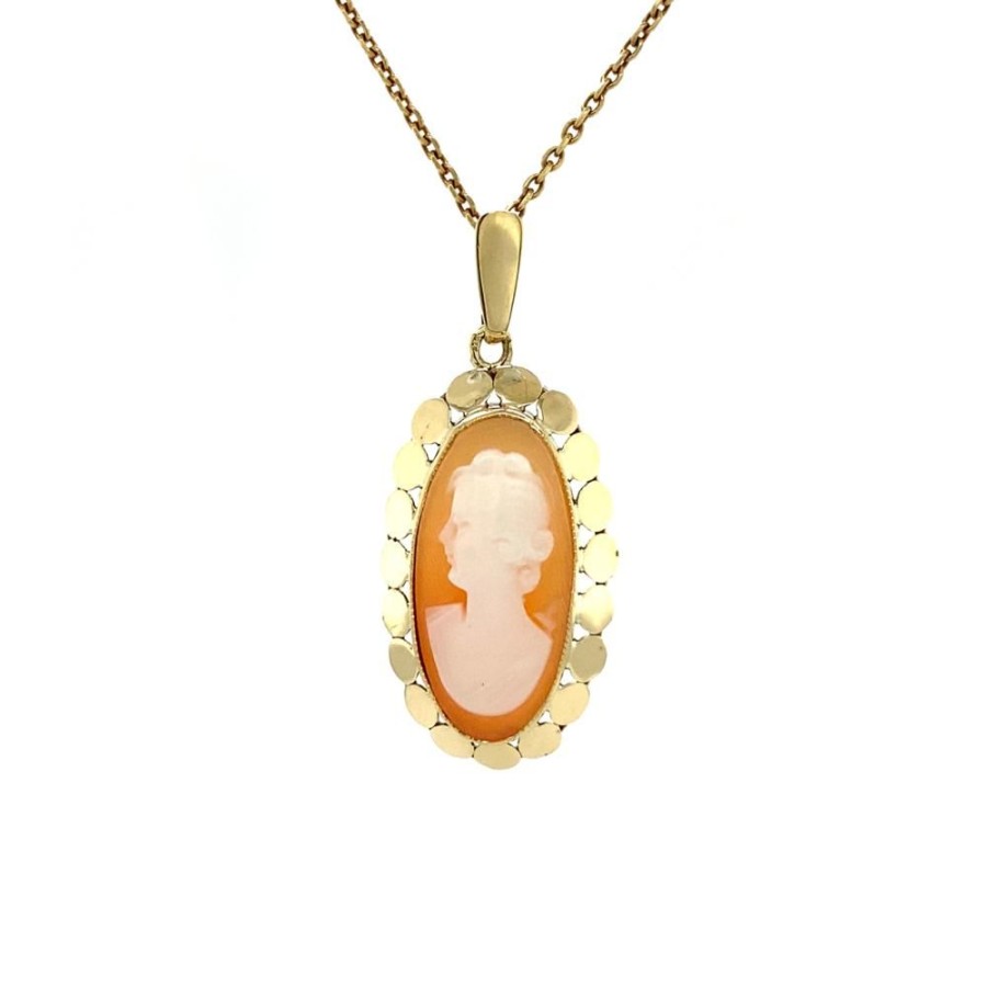 Jewelry vintage Pendant With Gemstone | Pendant With Cameo 12 Krt