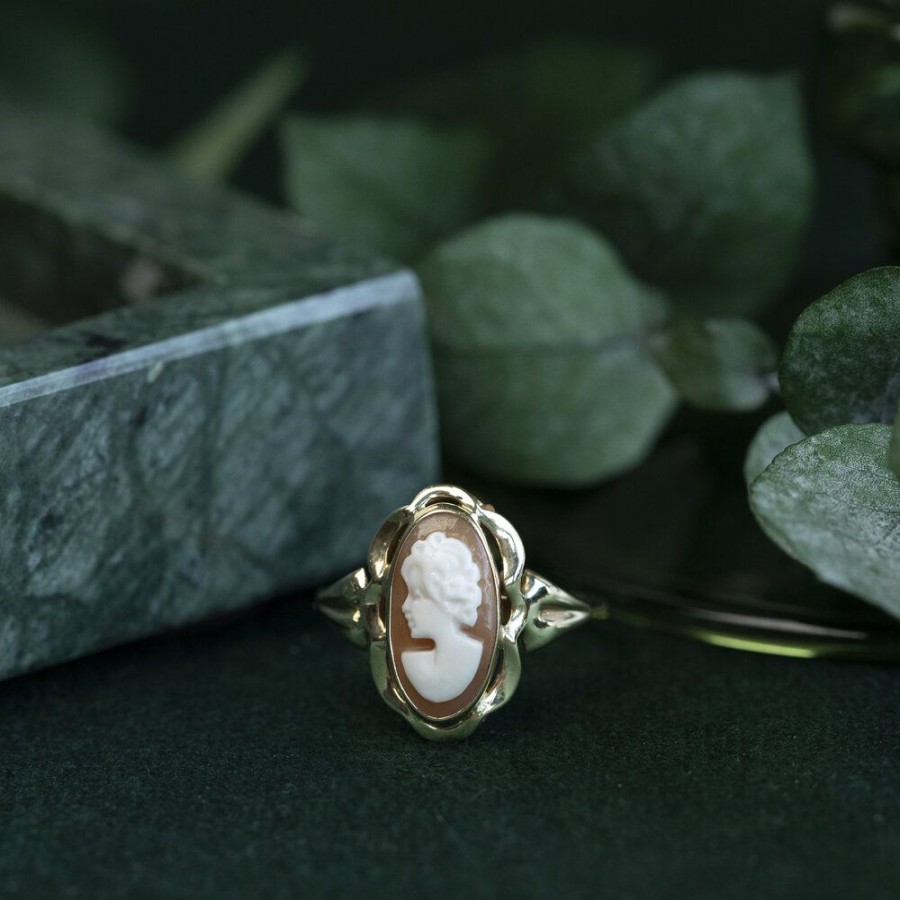 Jewelry vintage Rings With Gemstone | Gold Ring With Cameo 14 Krt