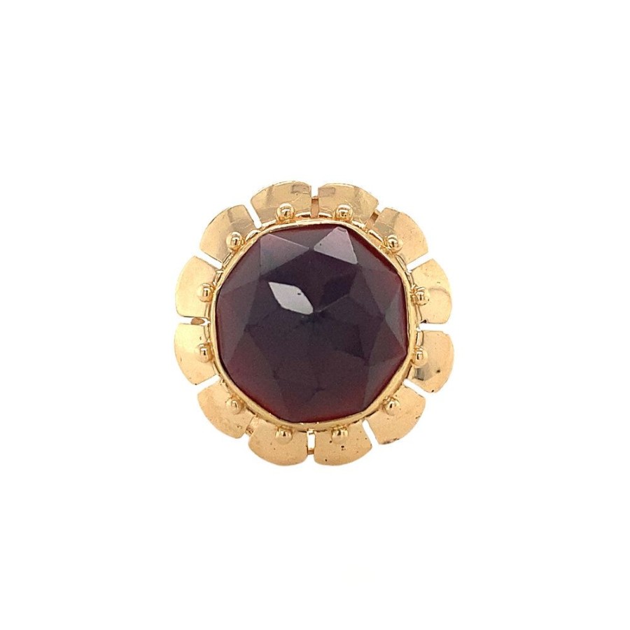 Jewelry vintage Rings With Gemstone | Gold Ring With Garnet 14 Krt