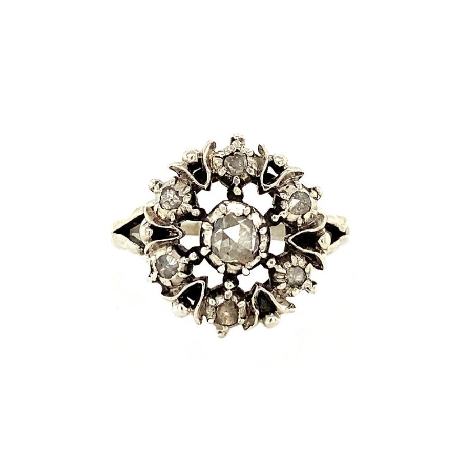 Jewelry vintage Diamond Rings | Silver Entourage Ring With Rose Diamond 835