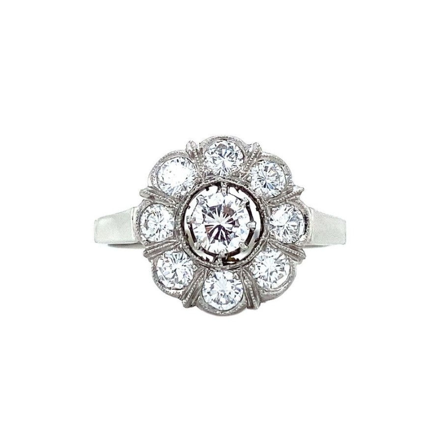 Jewelry vintage Diamond Rings | White Gold Entourage Ring With Diamonds 14 Krt