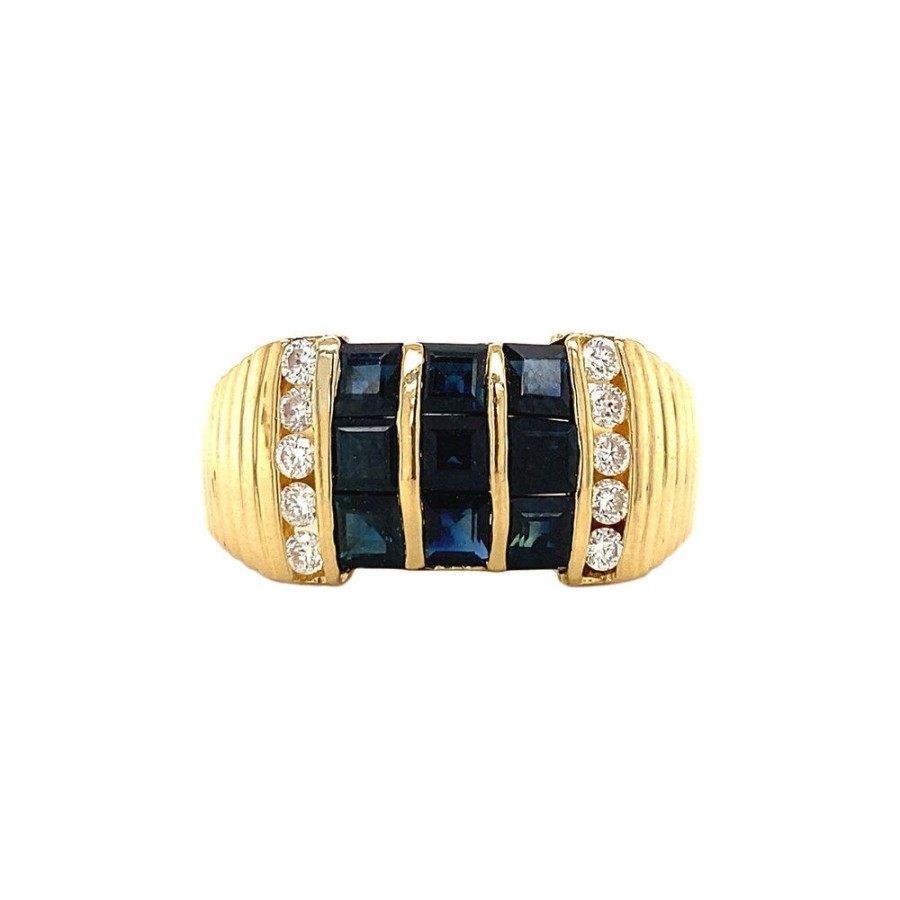 Jewelry vintage Rings With Gemstone | Gold Ring With Sapphire And Diamond 18 Krt