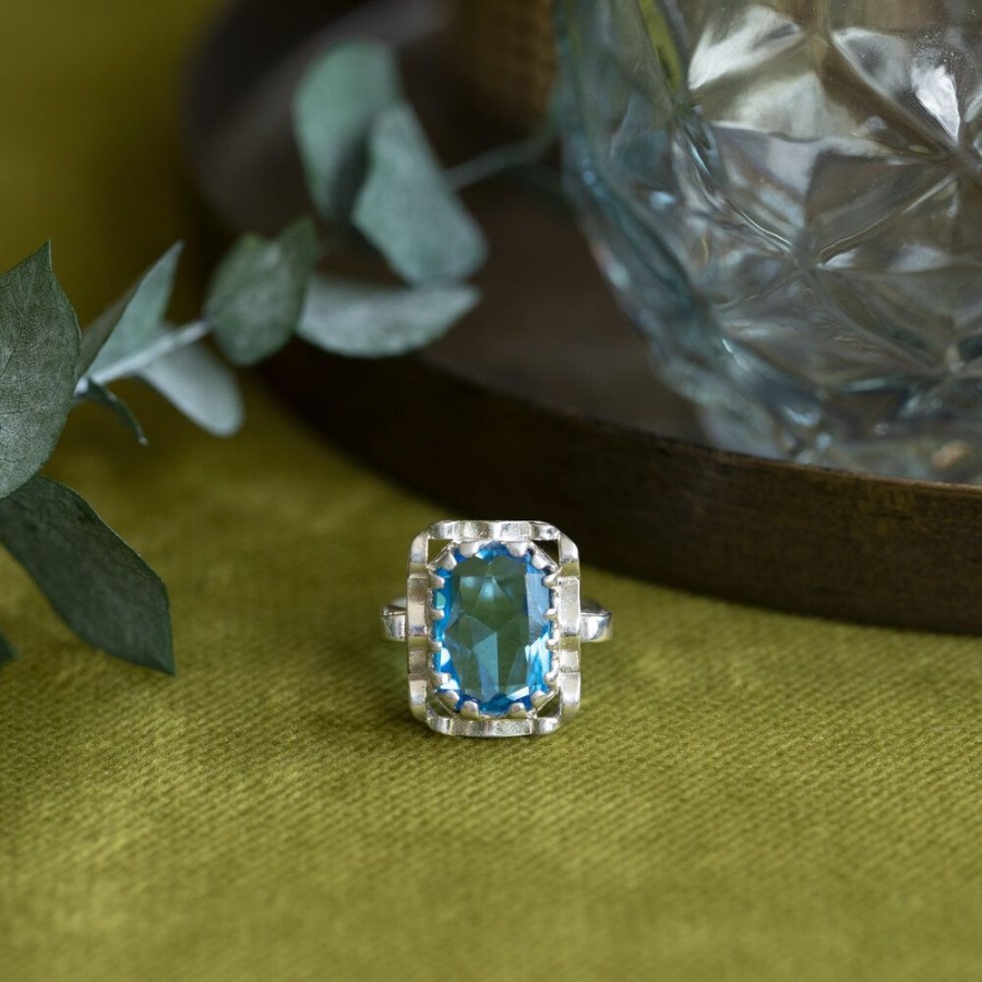 Jewelry vintage Rings With Gemstone | Queen'S Ring 925 - Poolside Party