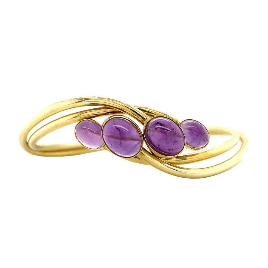 Jewelry vintage Bracelets With Gemstone | Gold Bracelet With Amethyst 14 Krt