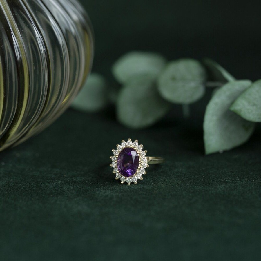 Jewelry vintage Rings With Gemstone | Lady Di Ring 14 Krt - Violet