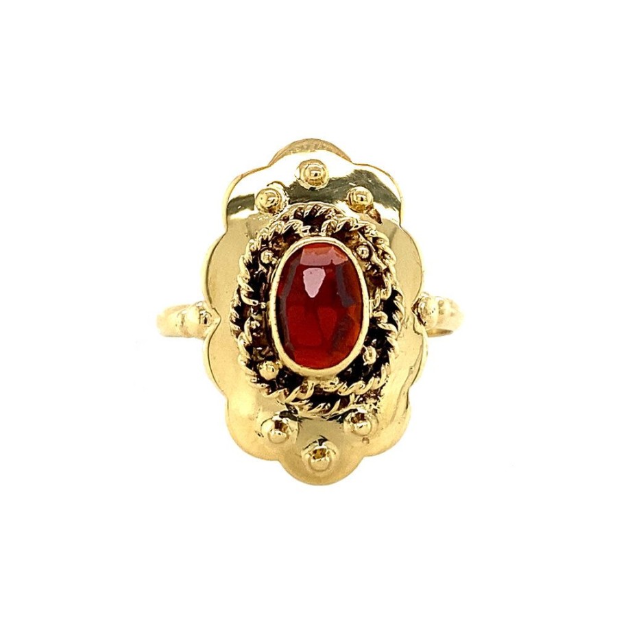 Jewelry vintage Rings With Gemstone | Gold Ring With Garnet 14 Krt