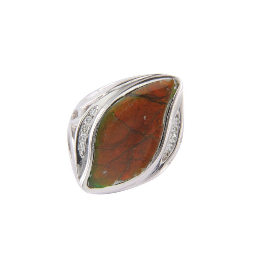 Jewelry vintage Rings With Gemstone | White Gold Ring With Synthetic Tourmaline And Diamond 12 Krt