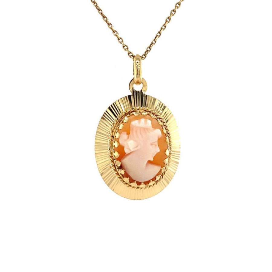 Jewelry vintage Pendant With Gemstone | Gold Pendant With Cameo 18 Krt