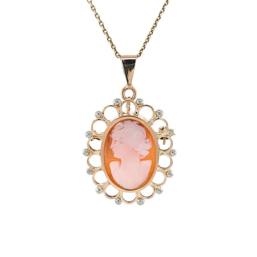 Jewelry vintage Pendant With Gemstone | Gold Pendant With Cameo 18 Krt