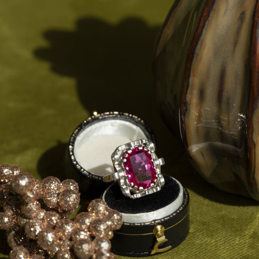 Jewelry vintage Rings With Gemstone | Queen'S Ring 925 - Hot Pink