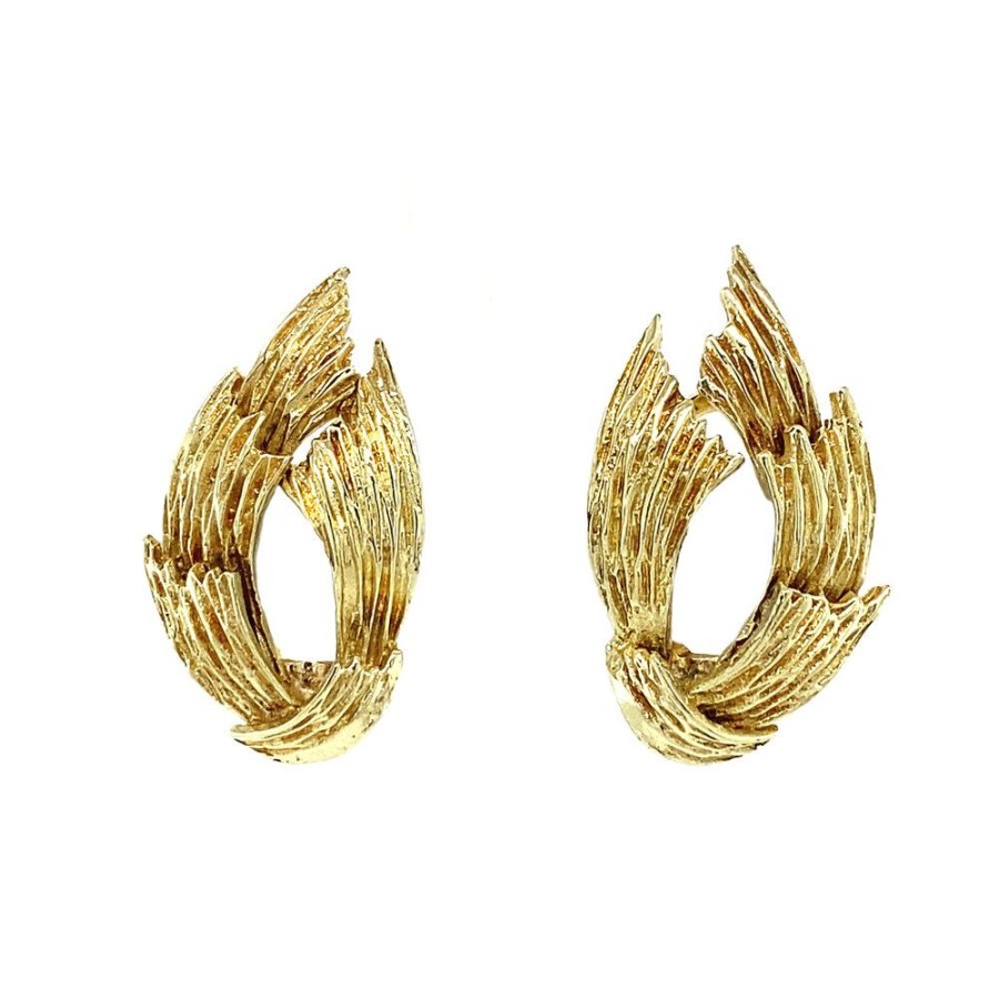 Jewelry vintage Ear Studs | Gold Fantasy Ear Clips 14 Krt