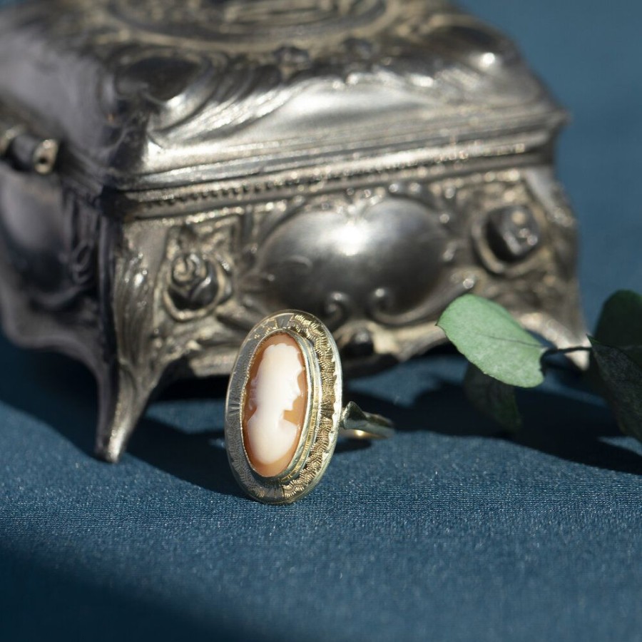 Jewelry vintage Rings With Gemstone | Gold Ring With Cameo 14 Krt