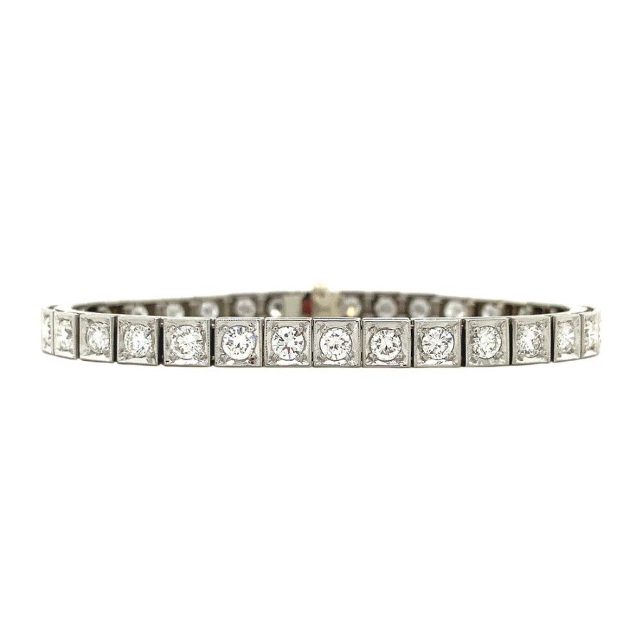 Jewelry vintage Bracelets With Gemstone | White Gold Tennis Bracelet With Diamonds 14 Krt