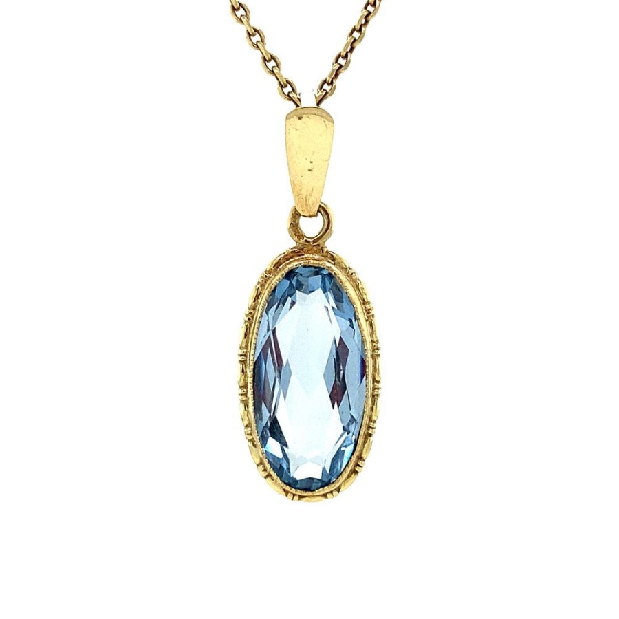 Jewelry vintage Pendant With Gemstone | Gold Pendant With Spinel 14 Krt