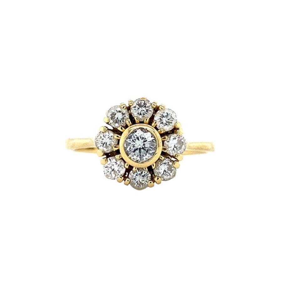 Jewelry vintage Diamond Rings | Gold Entourage Ring With Diamond 18 Krt