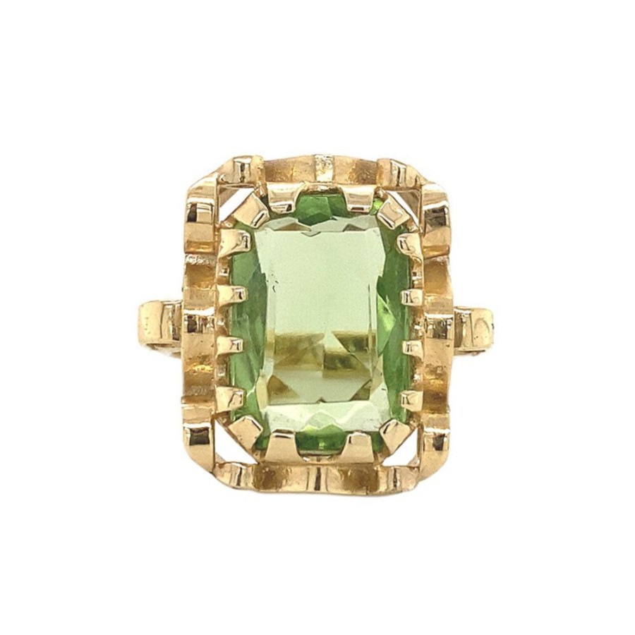 Jewelry vintage Rings With Gemstone | Queen'S Ring 14 Krt - Lime Quartz