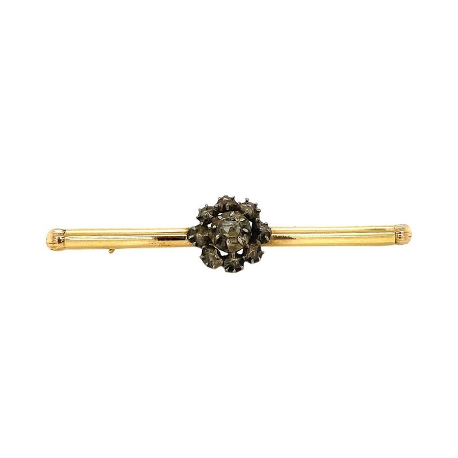 Jewelry vintage Brooches | Gold Brooch With Diamond 14 Krt