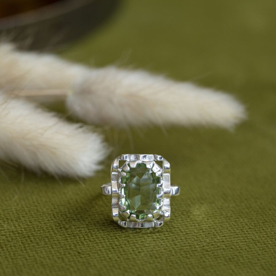 Jewelry vintage Rings With Gemstone | Queen'S Ring 925 - Lime Quartz