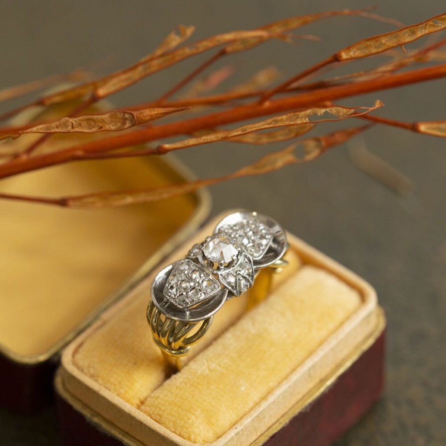 Jewelry vintage Diamond Rings | Gold Ring With Rose Diamond 14 Krt