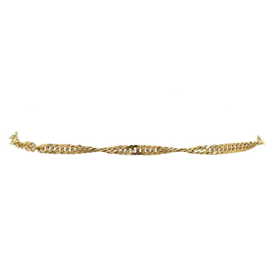 Jewelry vintage Golden Bracelets | Gold Bracelet Singapore 20.5 Cm 14 Krt