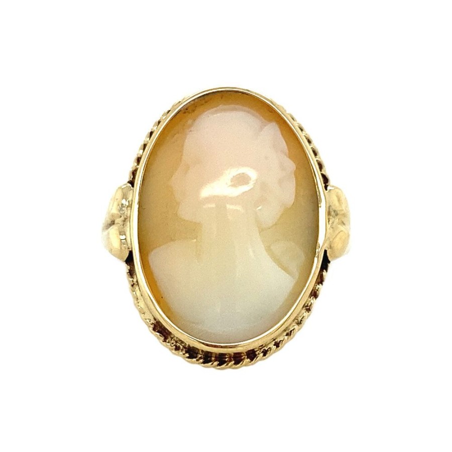 Jewelry vintage Rings With Gemstone | Gold Ring With Cameo 14 Krt