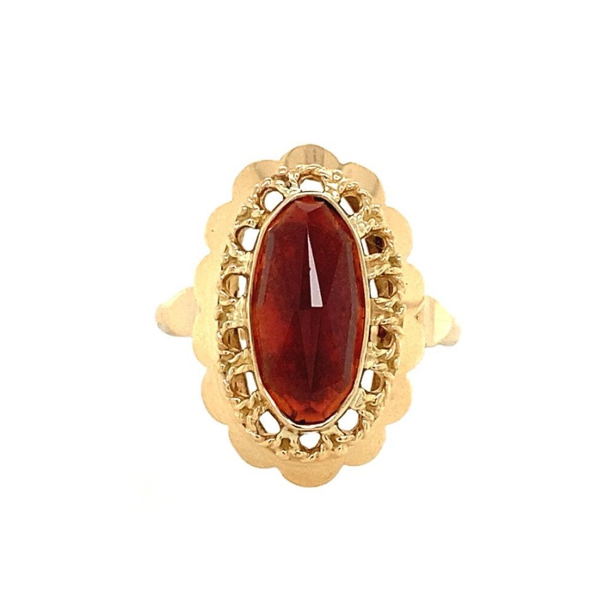 Jewelry vintage Rings With Gemstone | Gold Ring With Garnet 14 Krt