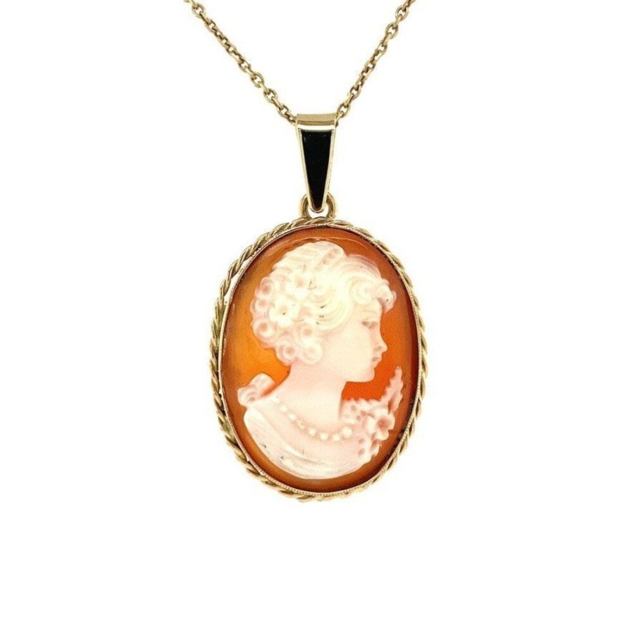 Jewelry vintage Golden Pendants | Gold Pendant With Cameo 14 Krt