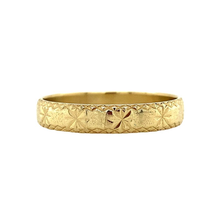 Jewelry vintage Golden Rings | Gold Ring With Engravings 14 Krt