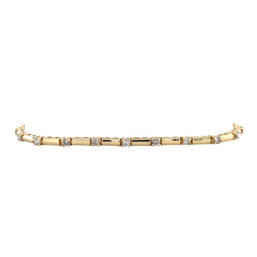 Jewelry vintage Bracelets With Gemstone | Gold Tennis Bracelet With Diamond 20 Cm 14 Krt