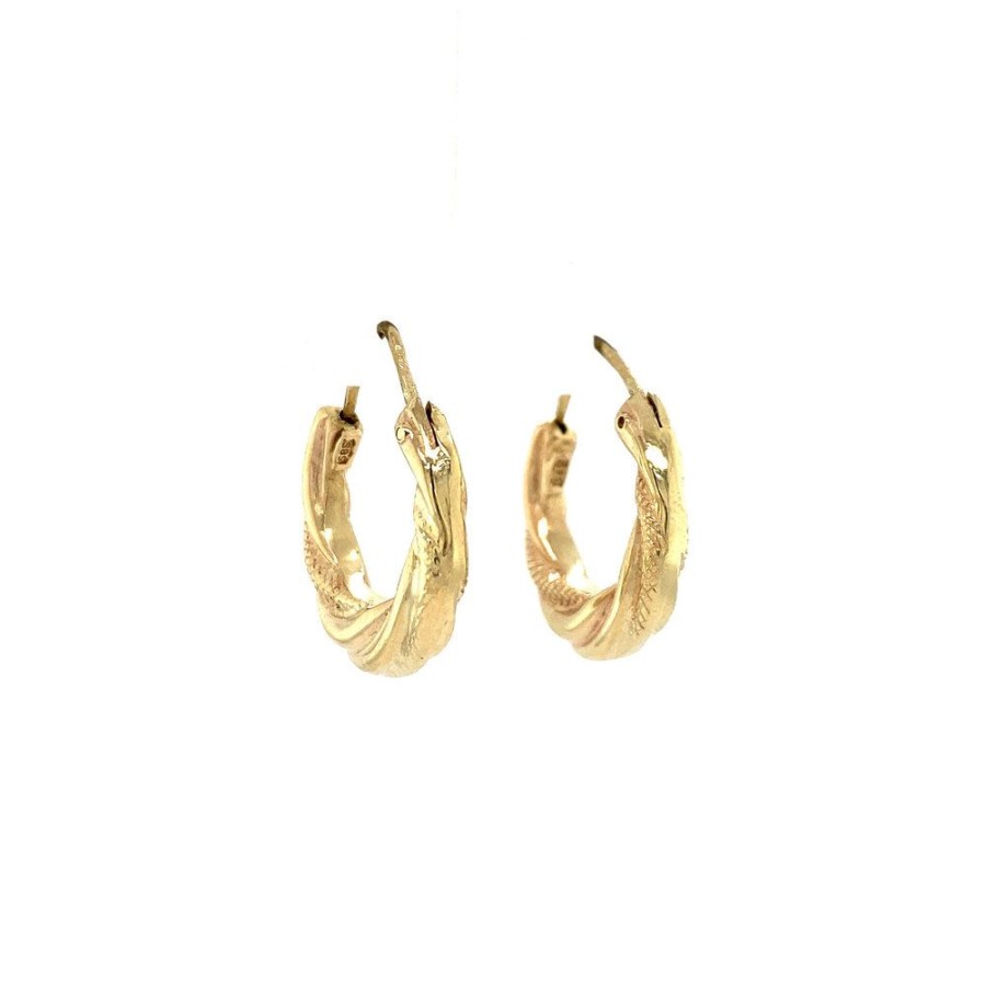 Jewelry vintage Ear Hoops | Golden Fantasy Earrings 14 Krt