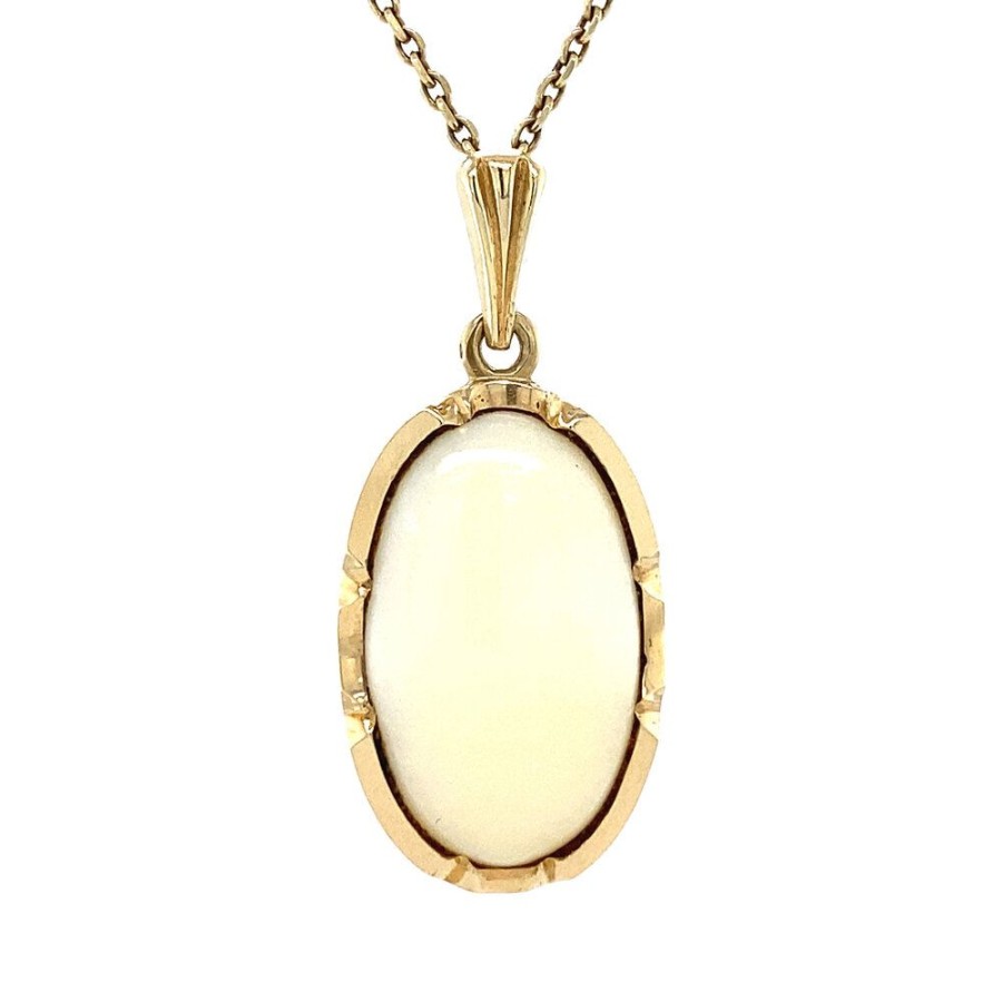 Jewelry vintage Pendant With Gemstone | Gold Pendant With Opal 14 Krt