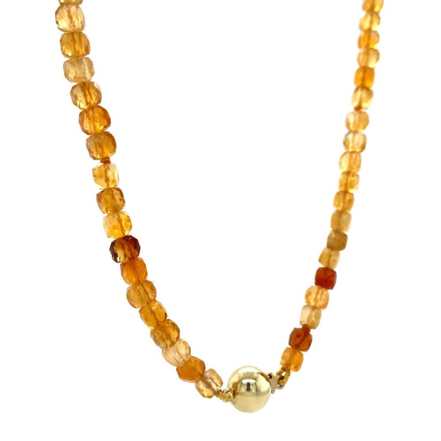 Jewelry vintage Necklaces With Gemstone | Citrine Necklace With Gold Clasp 40 Cm 14 Krt