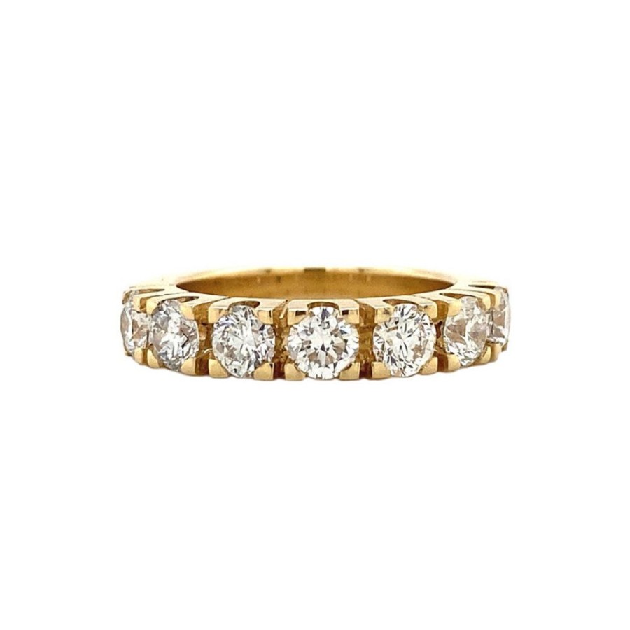 Jewelry vintage Diamond Rings | Gold Row Ring With Diamond 14 Krt