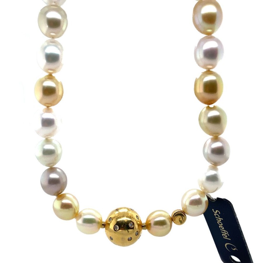 Jewelry vintage Necklaces With Gemstone | Golden Shoe Pearl Necklace With Diamond 18 Krt