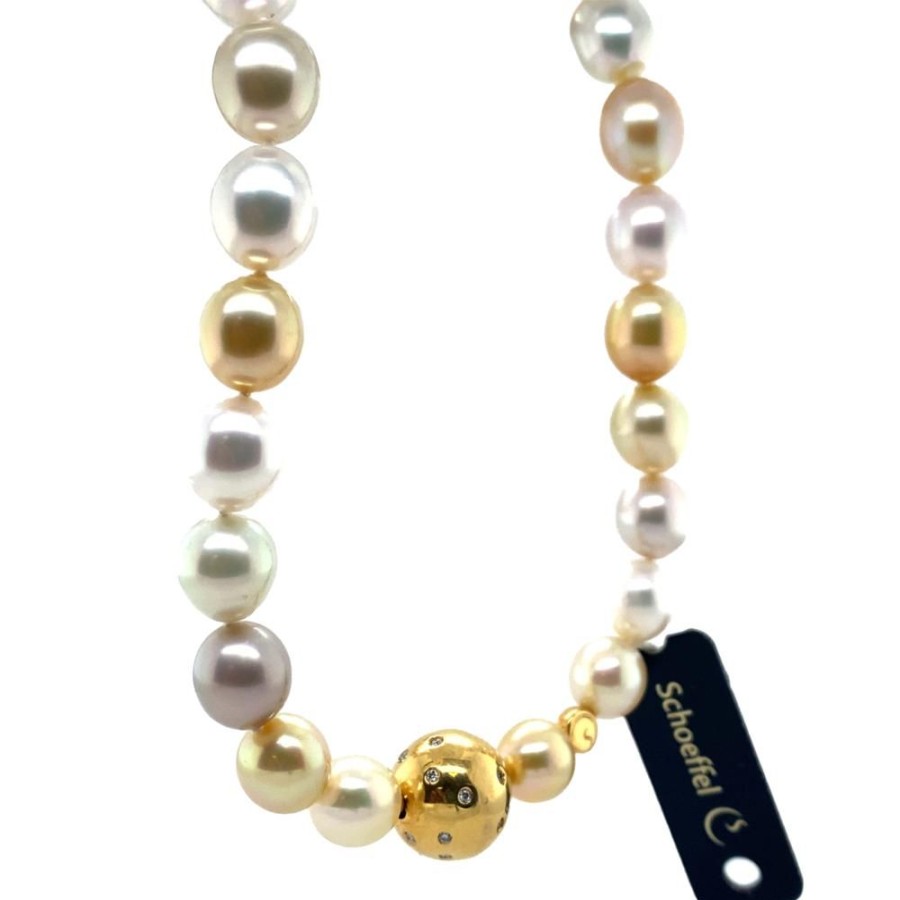 Jewelry vintage Necklaces With Gemstone | Golden Shoe Pearl Necklace With Diamond 18 Krt