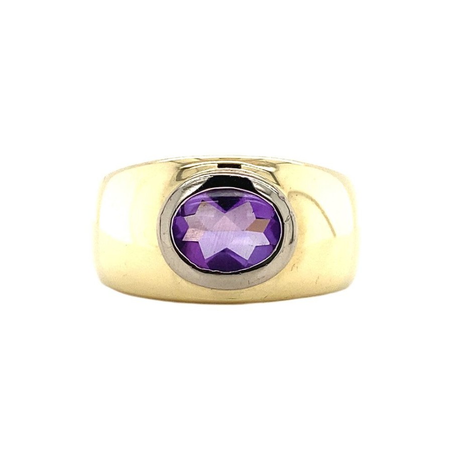 Jewelry vintage Rings With Gemstone | Gold Ring With Amethyst 14 Krt